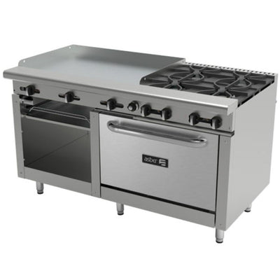 Asber Aemr-G36-B4-60-H Estufa Maestra Parrilla Plancha Horno Gratinador para Cocina Industrial Preparacion de Alimentos.  KitchenMax.Store. Envíos seguros a todo México. Cotiza hoy mismo.